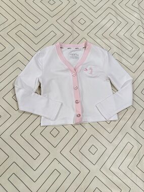 Garb White and Pink Button-Front Cardigan